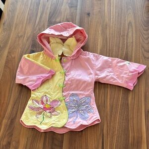 Kidorable Pink and Yellow Lotus Raincoat